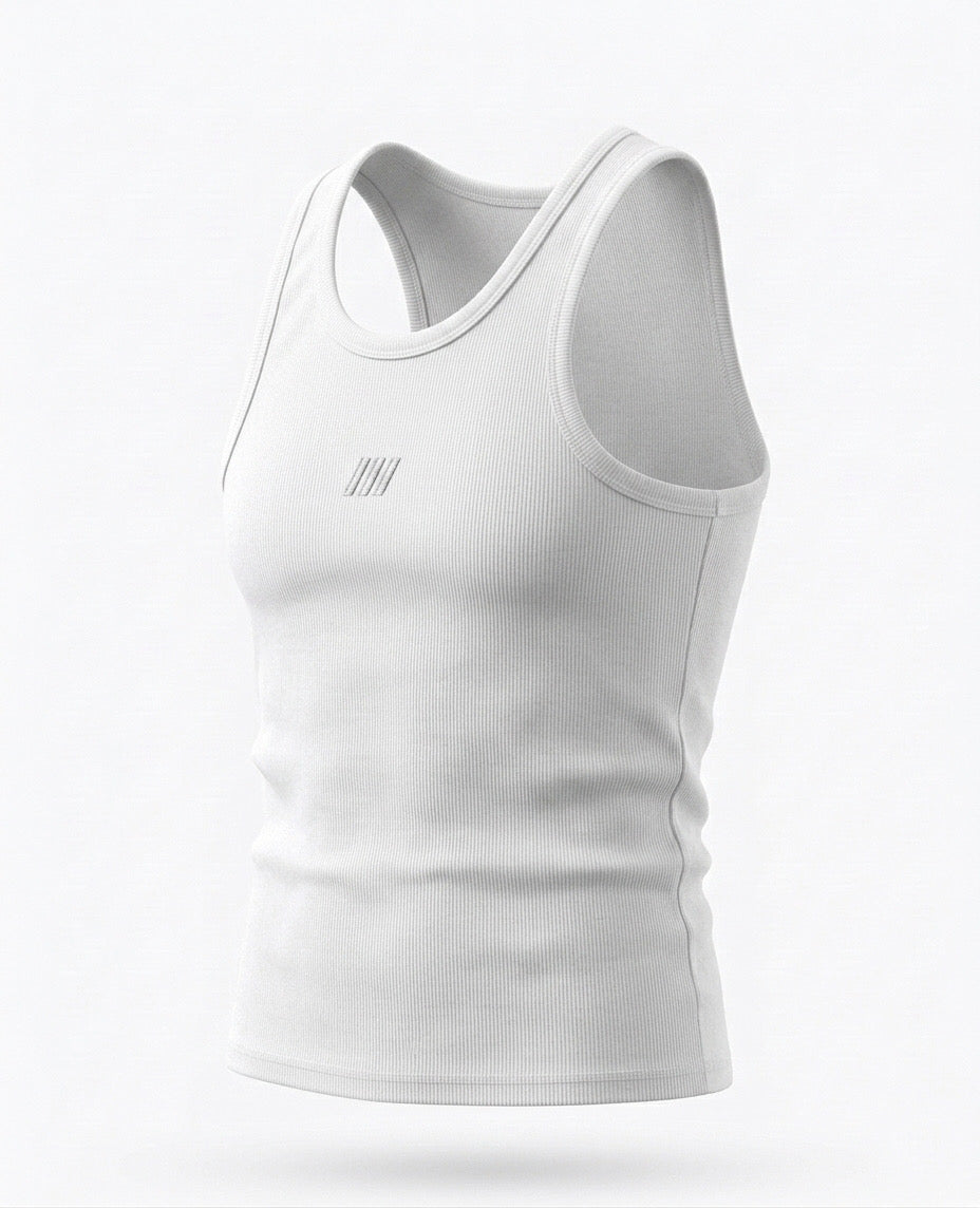 TANK TOP – Essential Ribbed (White)