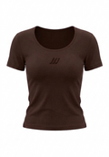 ROUNDED NECK - BABY TEE (DARK BROWN)
