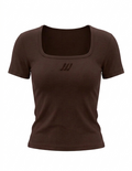 SQUARE NECK -BABY TEE (DARK BROWN)