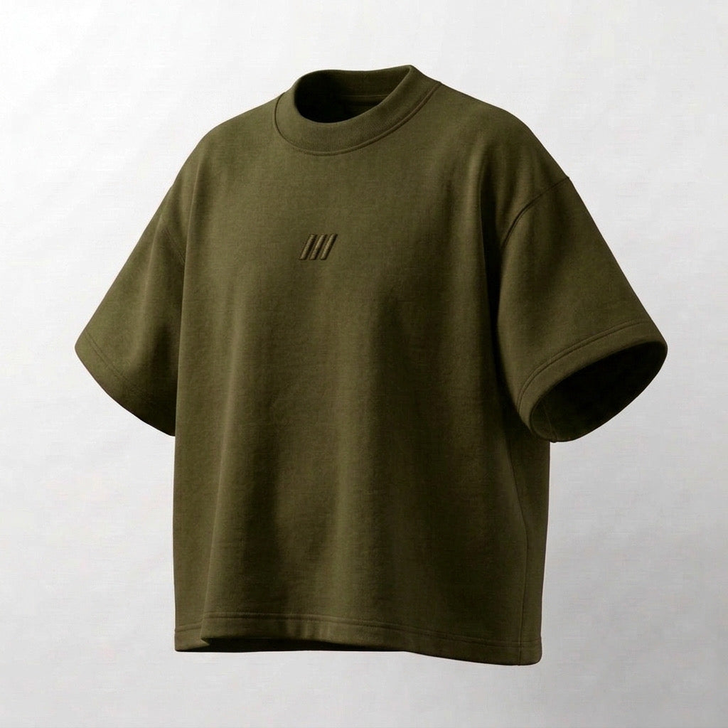 T-SHIRT – Olive Green Box fit