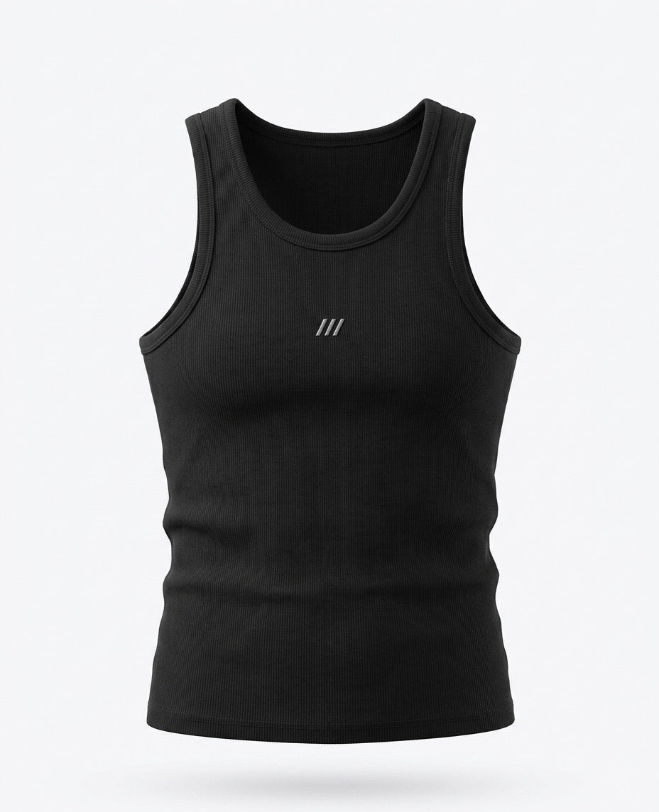 TANK TOP – Essential Ribbed (Black)