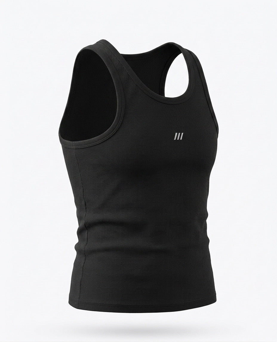 TANK TOP – Essential Ribbed (Black)