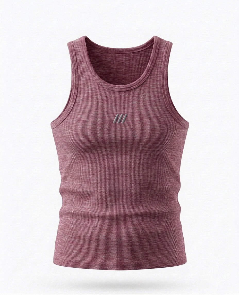 TANK TOP – Essential Ribbed (Dark Pink)