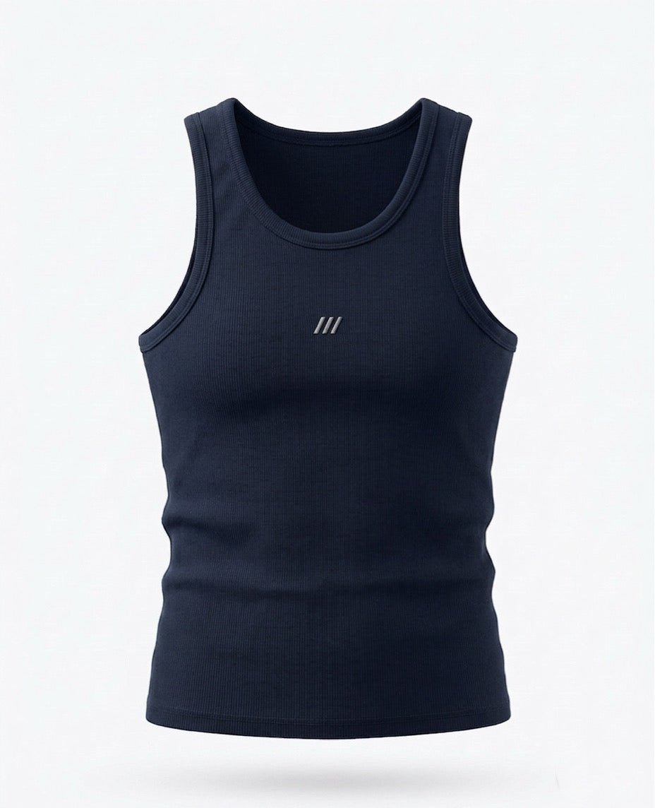 TANK TOP – Essential Rabbed (NavyBlue)