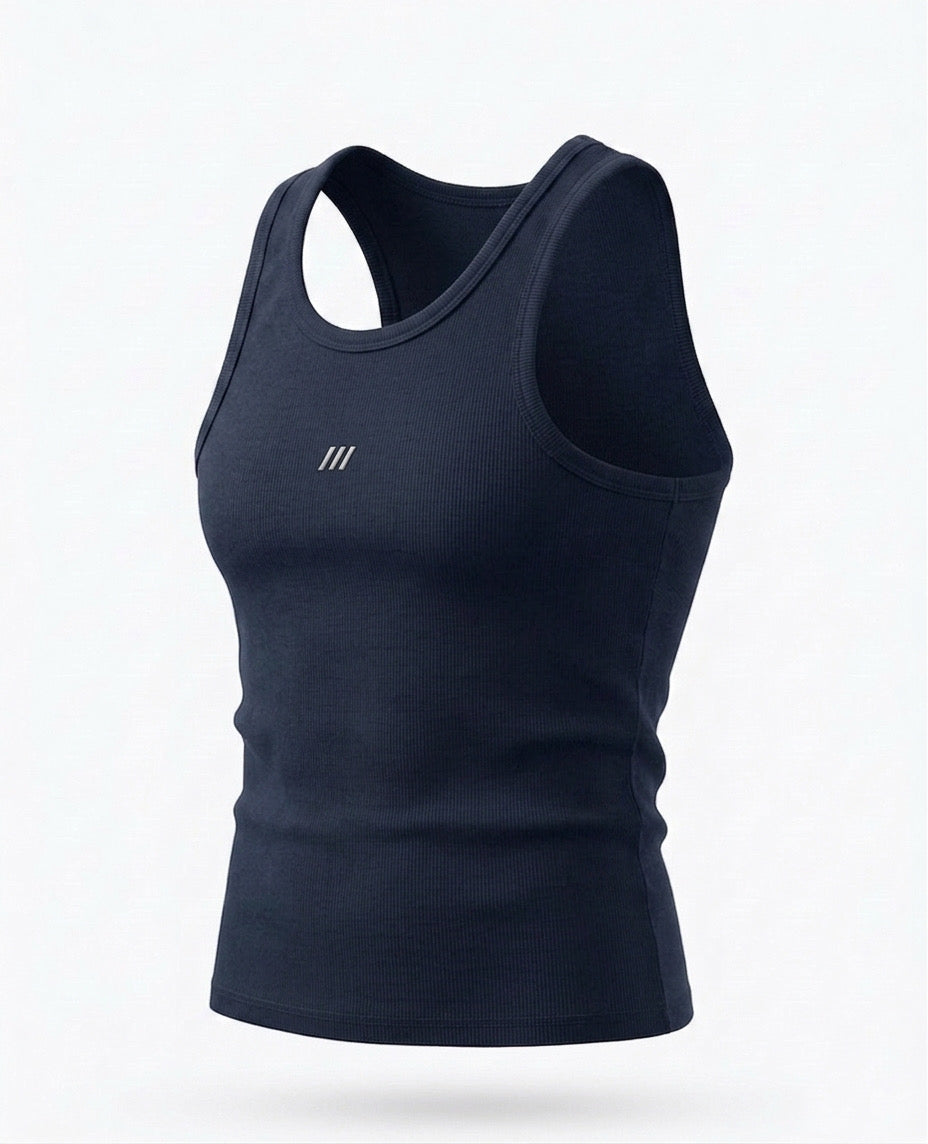 TANK TOP – Essential Rabbed (NavyBlue)