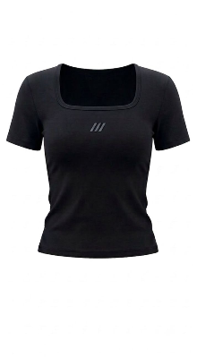 SQUARE NECK – BABY TEE (BLACK)
